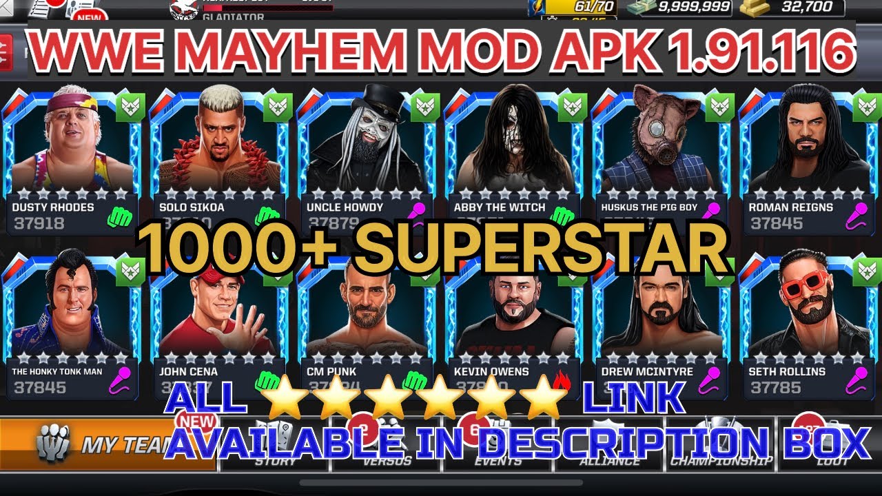 WWE Mayhem Mod Apk v1.93.125 | WWEMayhem Unlimited New Lootcase Hack |WWE Mayhem Hack v1.93.125|