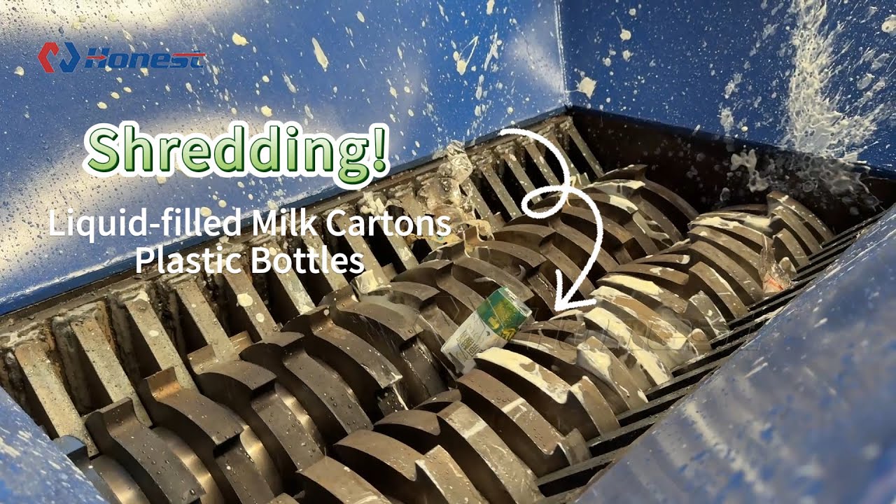 Shredding! Liquid-filled Milk Cartons and Plastic Bottles