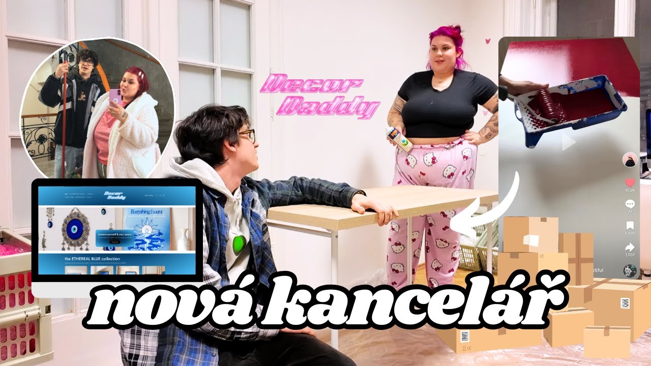 mám NOVOU KANCELÁŘ NA PRAZE 1!! - stěhování, DIY barevných stolů, organizování & more | sugardenny
