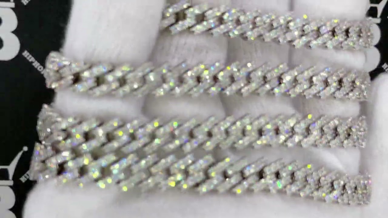 Cuban Box Link CZ Hip Hop Iced Out Bling Chain | White Bustdown Necklace
