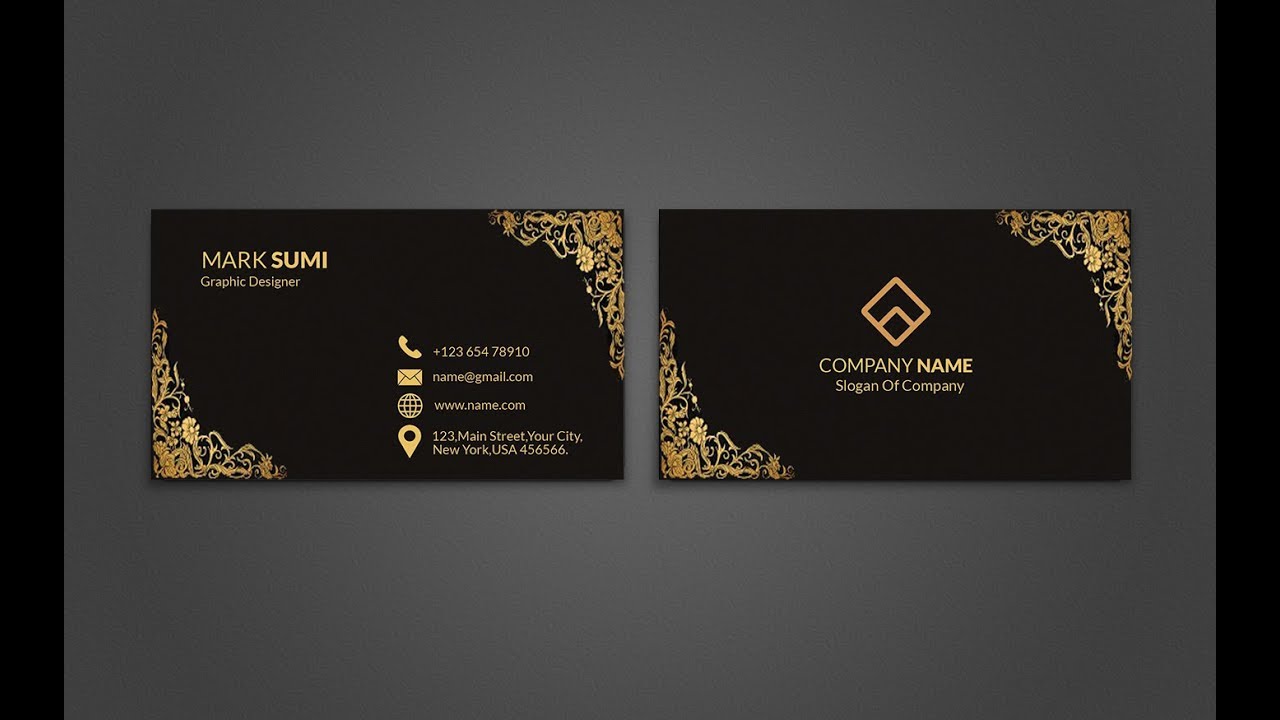 Luxury Business card Design in Photoshop 2019 *simple Design*