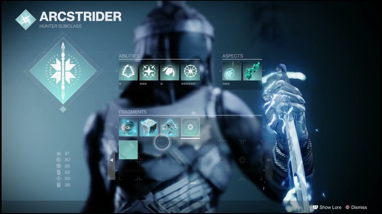 destiny 2 arc 3.0 aspect & fragments (hunter)