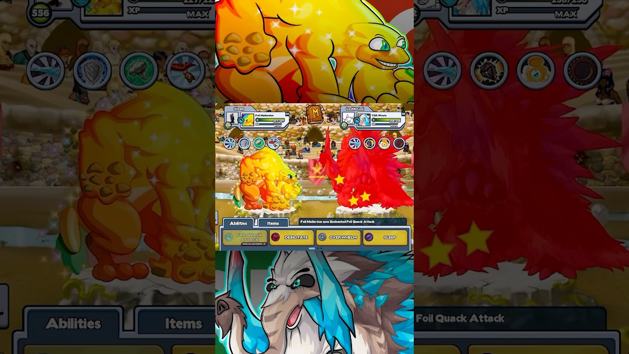 Foil Waddles VS Woolly #miscritsreborn #miscrits #gaming