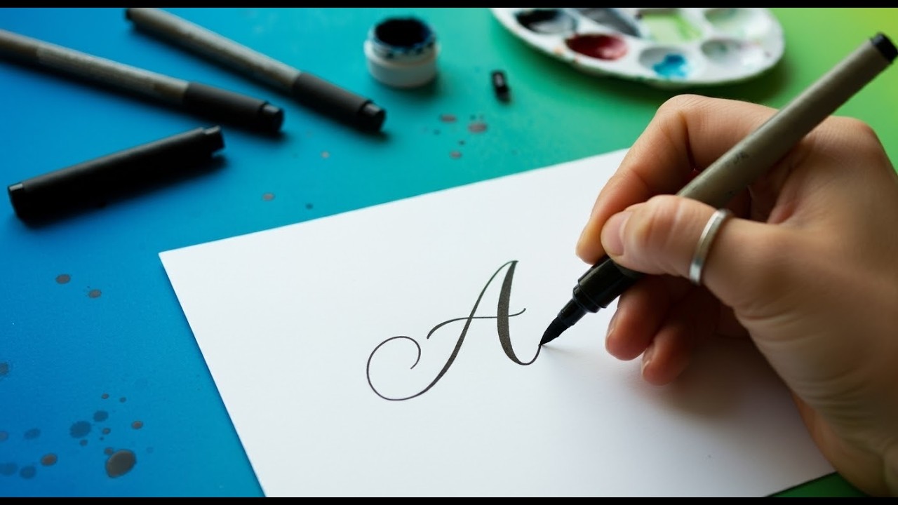 Lesson #3 – A to Z Uppercase Letters in English Calligraphy | Satisfying & Easy!