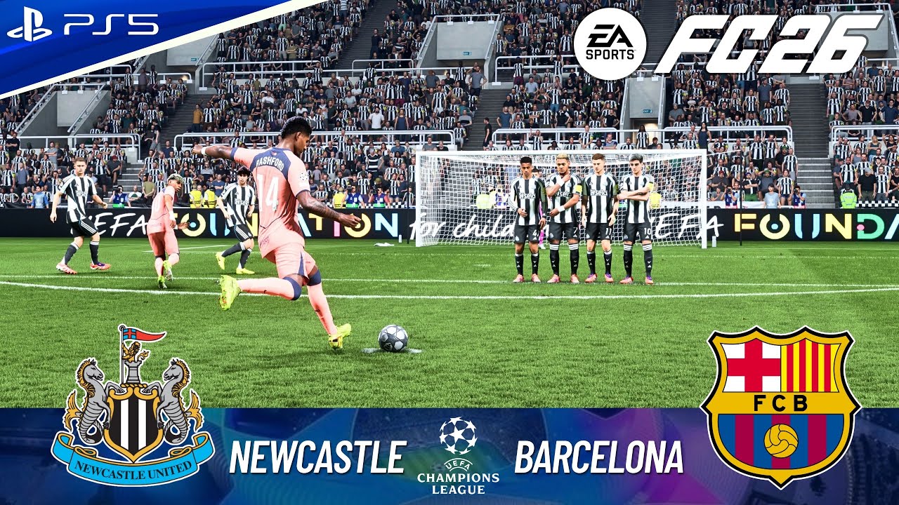 FC 26 - NEWCASTLE VS BARCELONA FULL MATCH | CHAMPIONS LEAGUE 25/26 | ROUND OF 16 | 4K60