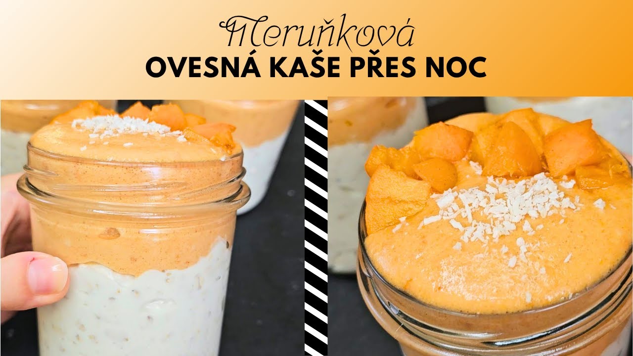 Ovesn&aacute; ka&scaron;e přes noc s meruňkovou pěnou