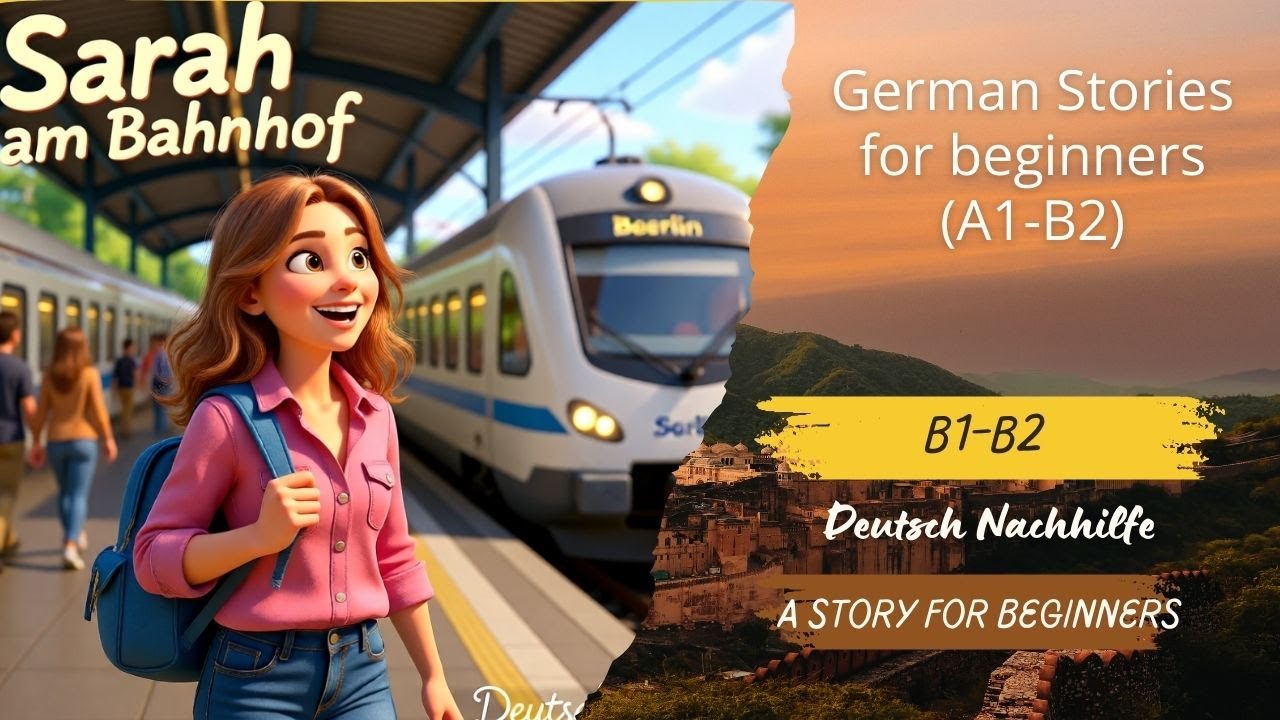 Deutsch lernen mit Gesichten | Sarah am Bahnhof | Learn German with Stories