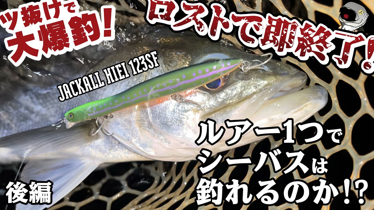 【シーバス】ツ抜けで大爆釣！ ロストで即終了！ ルアー1つでシーバスは釣れるのか!? ジャッカル ヒエイ 123SF編 後編