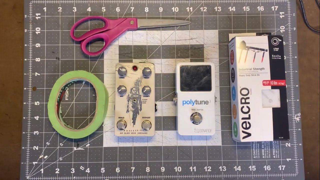 Guitar pedal trick: Painters tape and Velcro!
