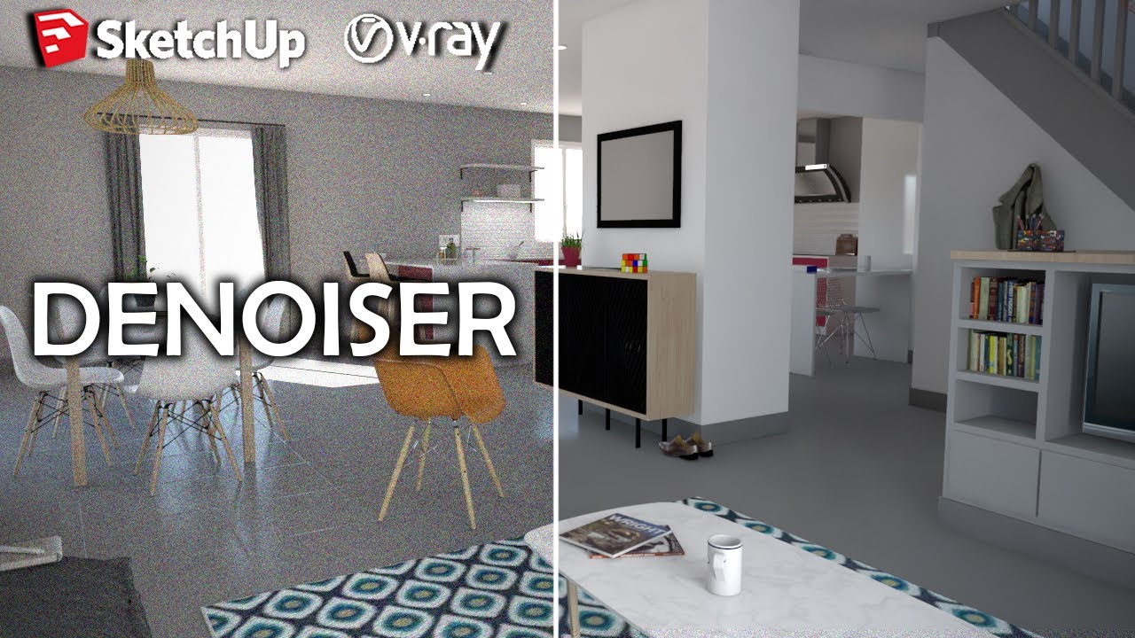 TUTO VRAY/SketchUp Débutant - Denoiser - Supprimer le bruit numérique de vos rendus VRAY