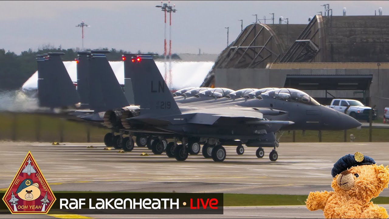 LIVE US AIR FORCE F-15 & F-35 FIGHTER JET ACTION 48TH FIGHTER WING • USAF RAF LAKENHEATH 16.01.24