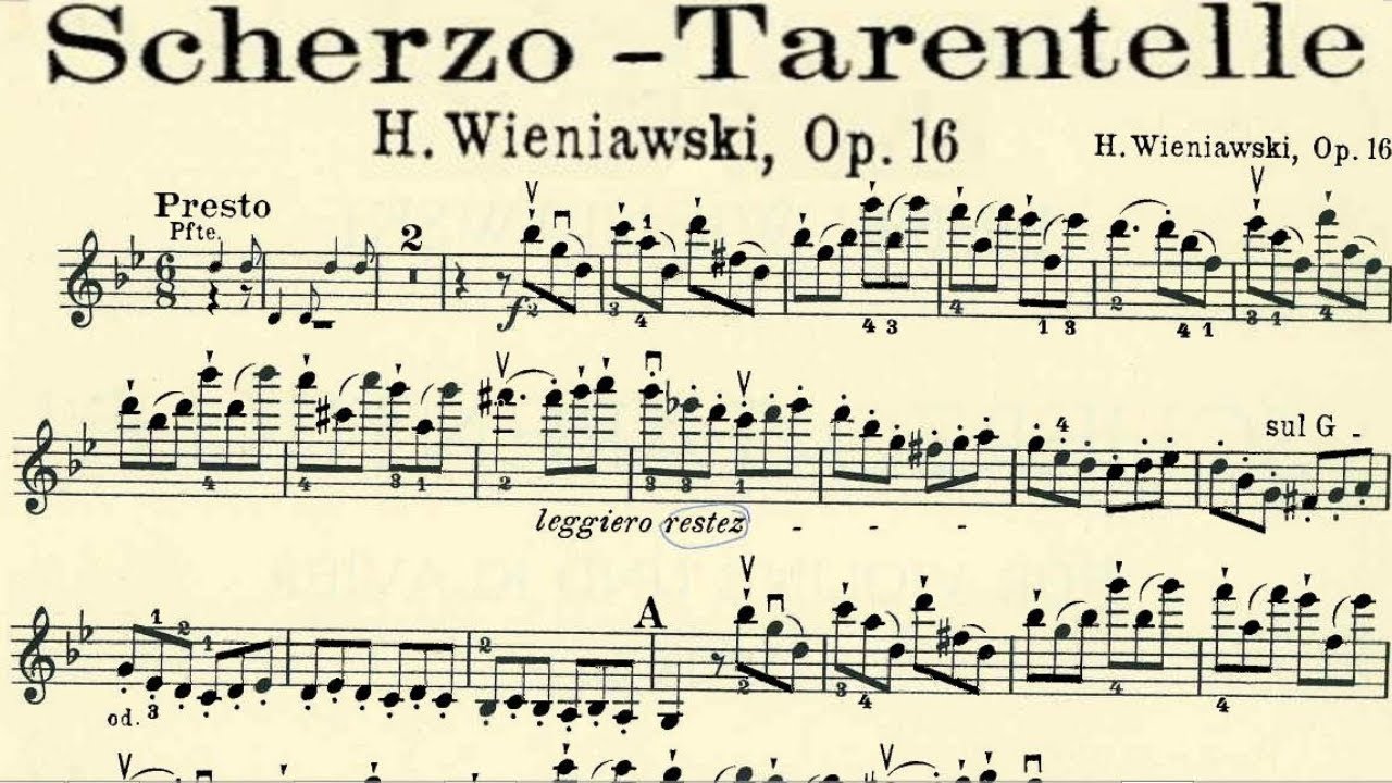 Wieniawski, ScherzoTarantelle Op. 16 | Practice With piano Accompaniment