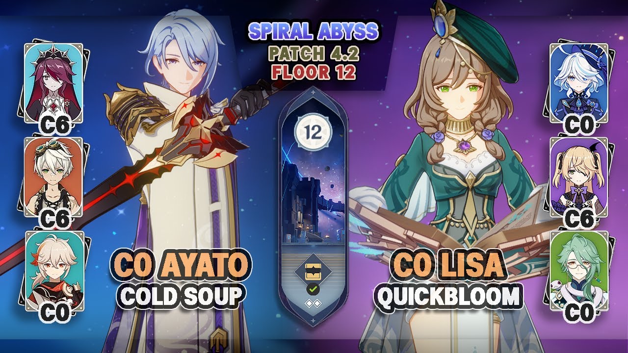 C0 Ayato Cold Soup & C0 Lisa Furina Quickbloom | Spiral Abyss 4.2 Floor 12 - Genshin Impact