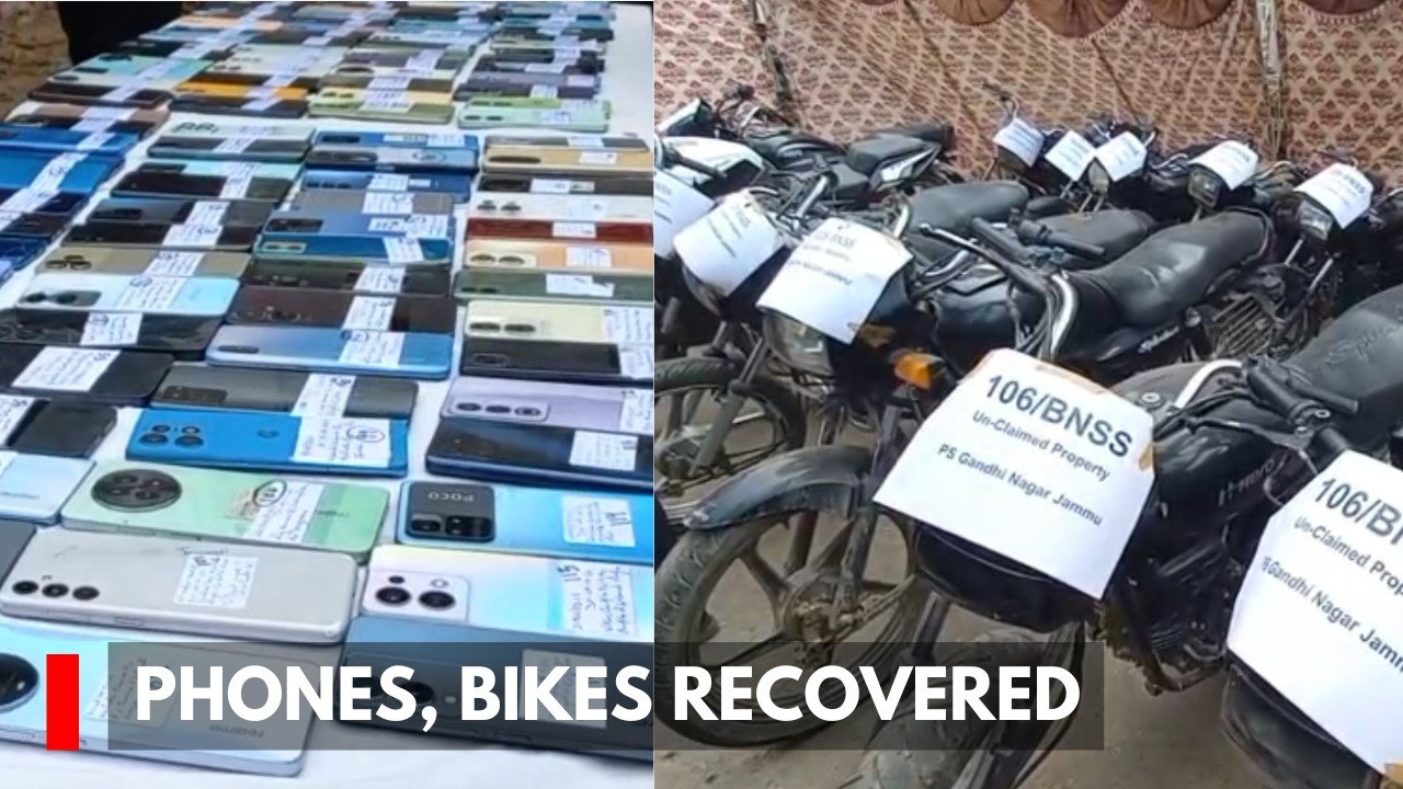 Missing Phones Worth Rs 68 Lakh, 16 Stolen Bikes recovered By Jammu Police