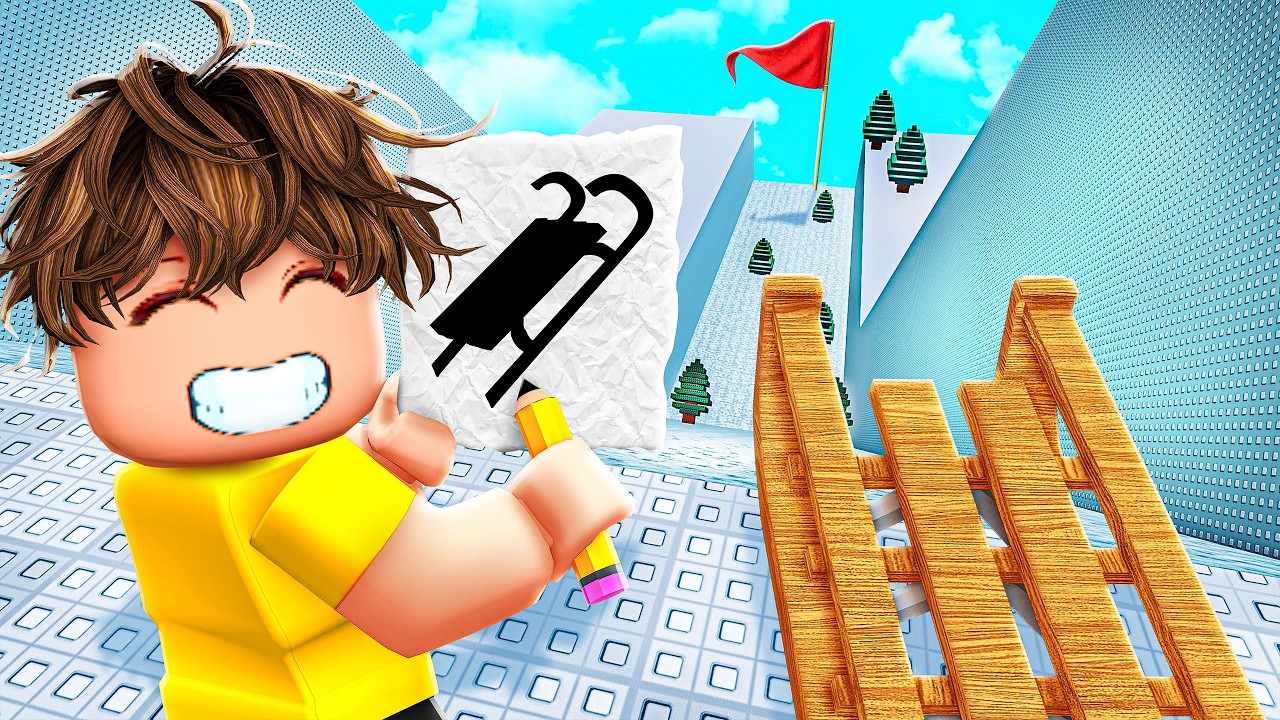 DRAW a SLED and Slide DOWNHILL in Roblox