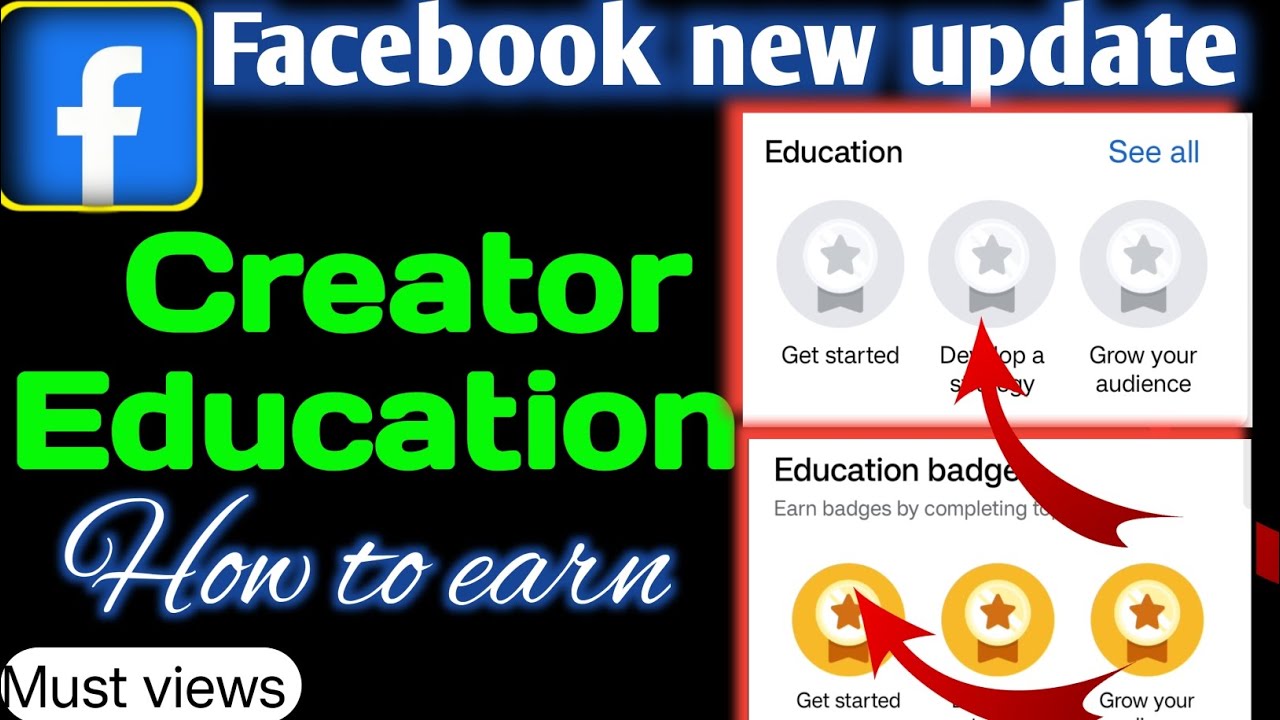 🔥 Facebook new update !! education badges !! grow your reels  #education_badges #creator #facebook