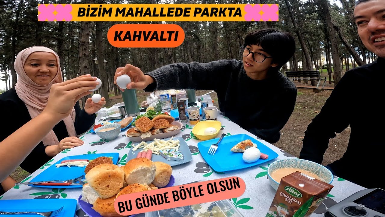 MAHALLE PARKINDA KAHVALTI  KISA VİDEO 4K VLOG.