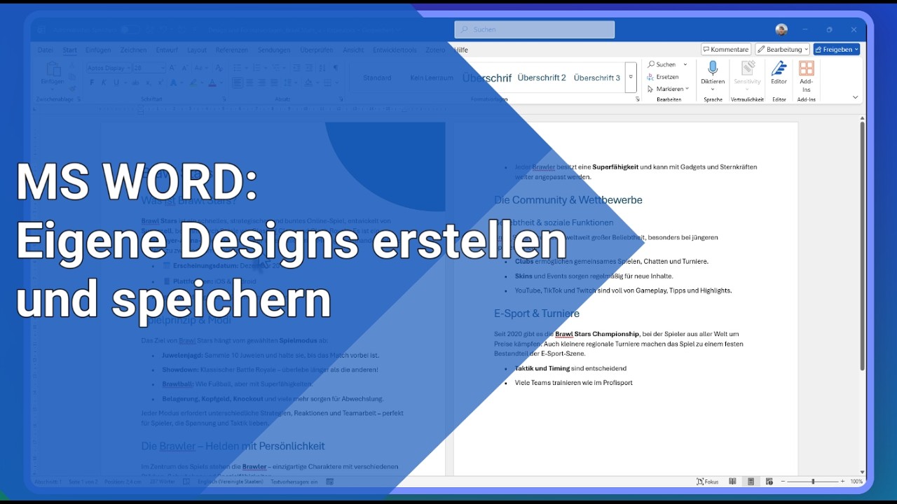 Word: Eigene Designs erstellen und speichern