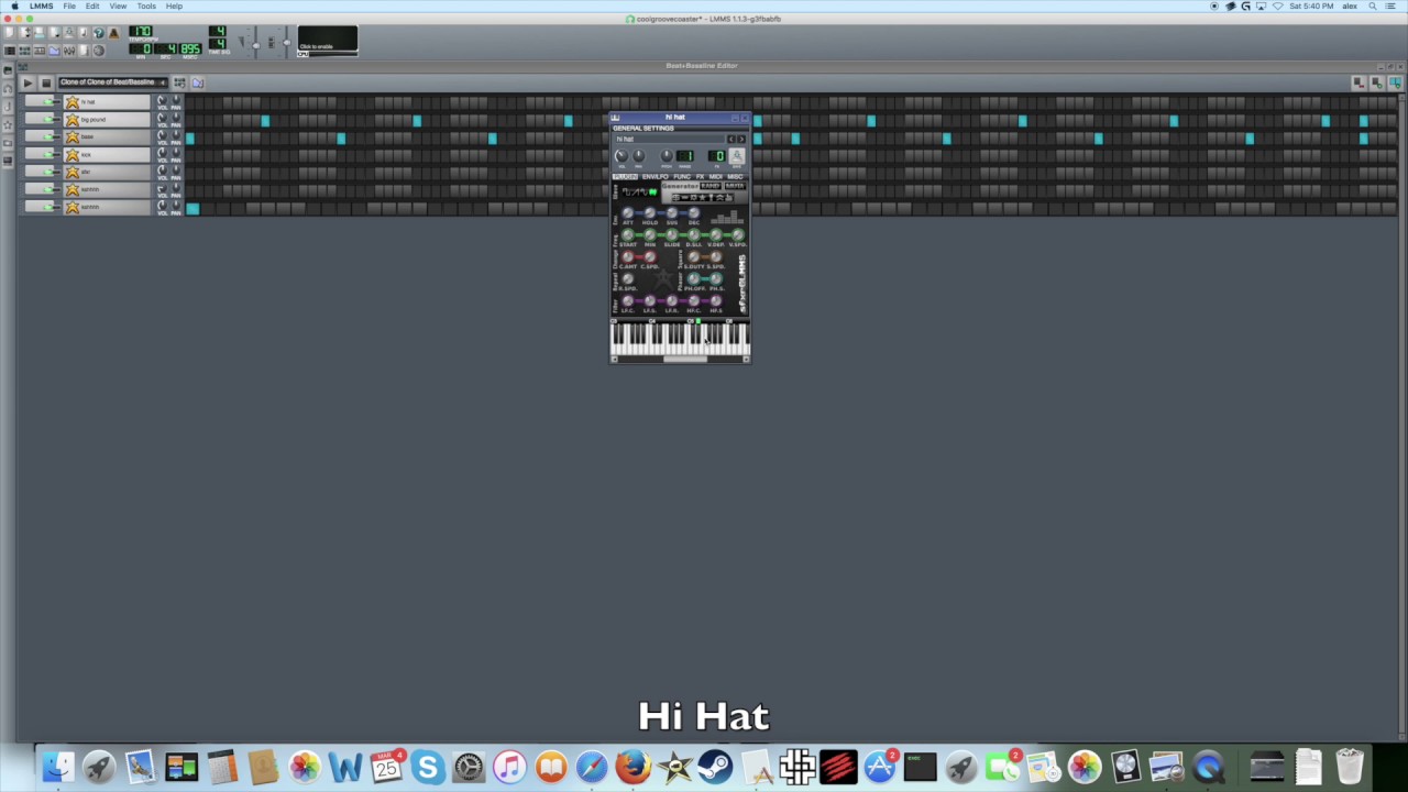 LMMS 8 Bit Drums with SFXR