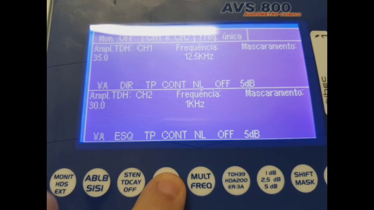Audiômetro AVS-800 - Utilização