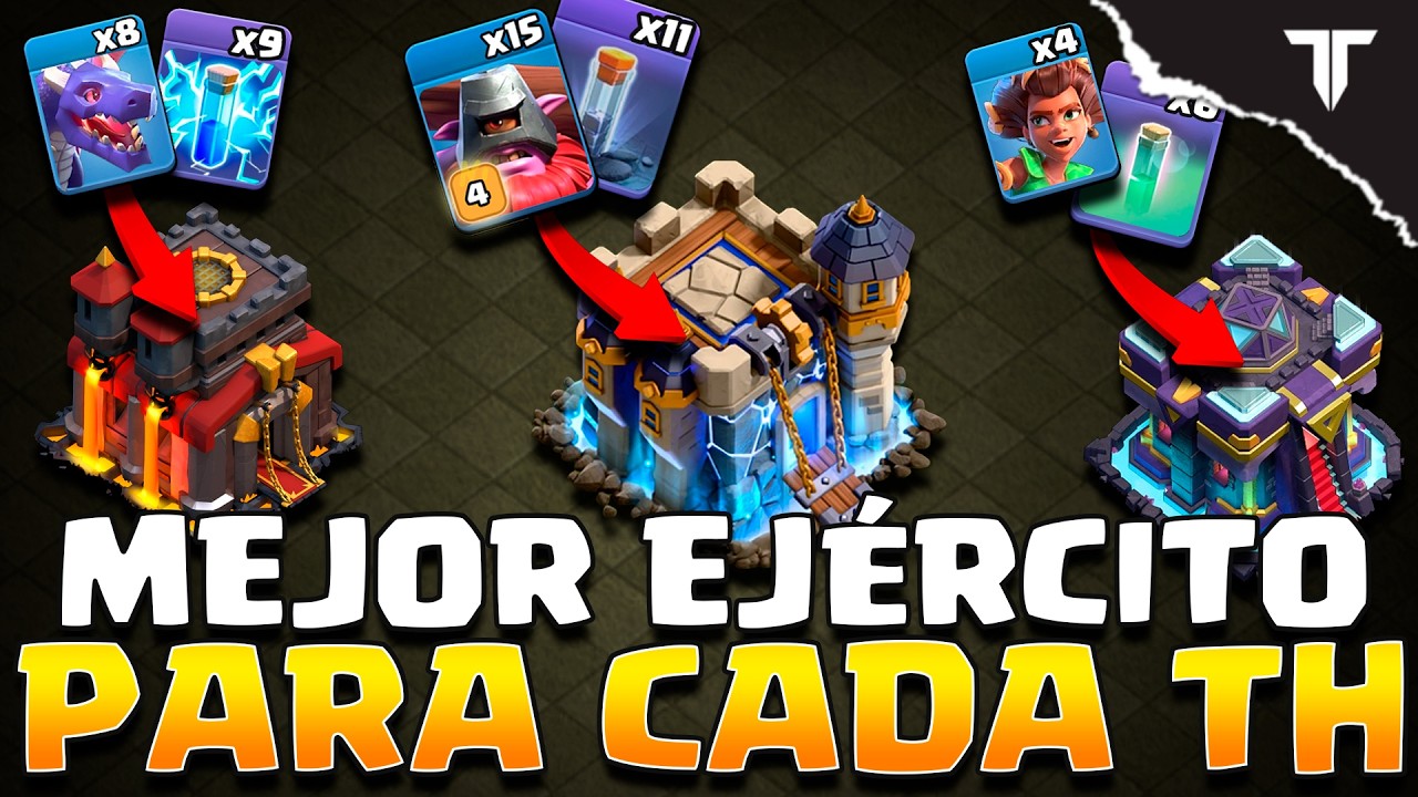 🔥 El MEJOR EJÉRCITO de CADA AYUNTAMIENTO para LIGA de GUERRA en Clash Of Clans