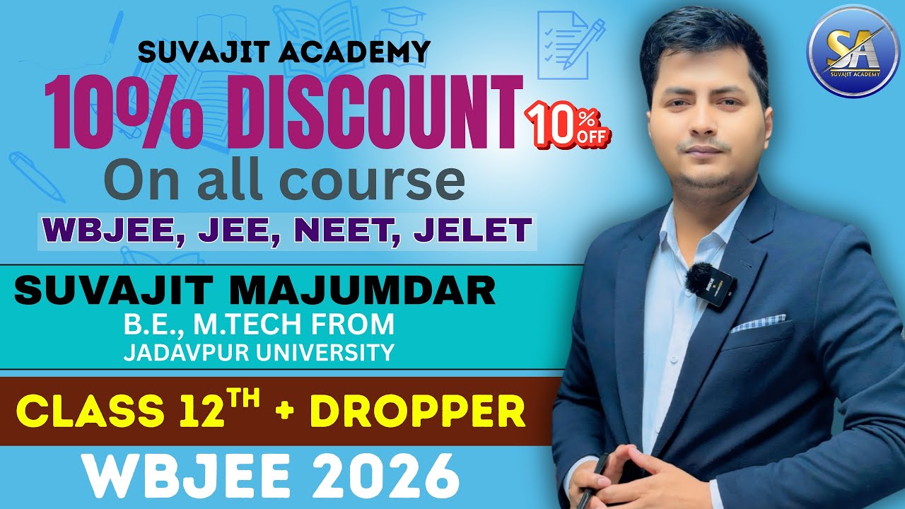 WBJEE JEE NEET JELET Online Course 10% Discount | WBJEE Online Offline Coaching Centre in Kolkata