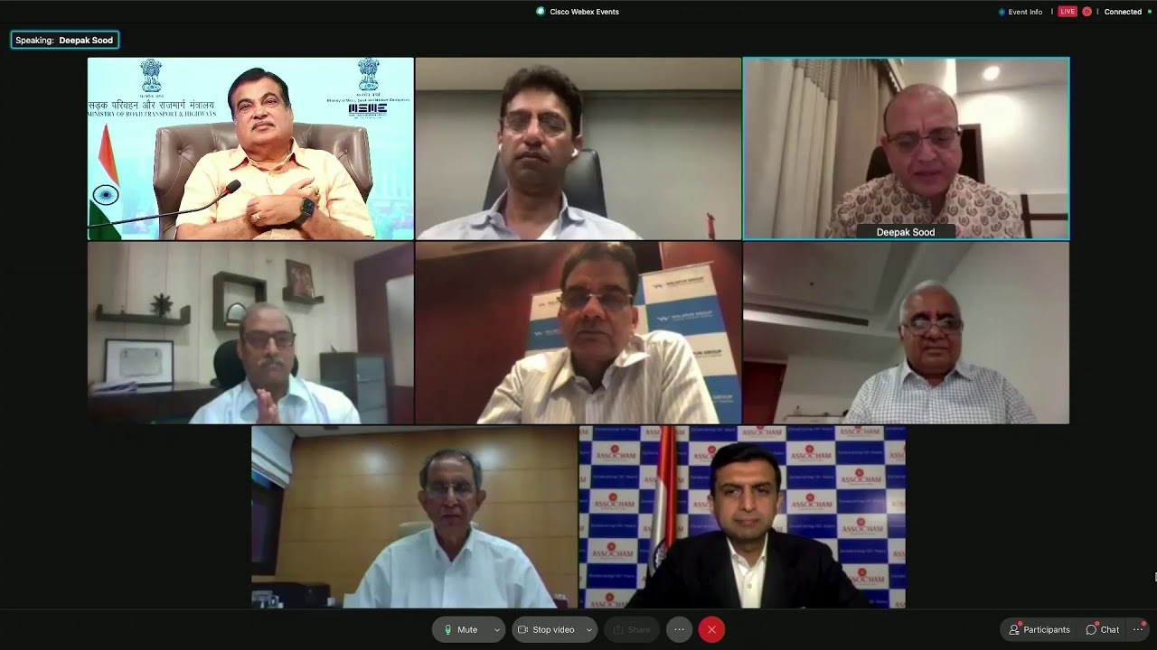 Nitin Gadkari addressing Assocham's Webinar on Challenges and Opportunities in HAM & BOT Projects