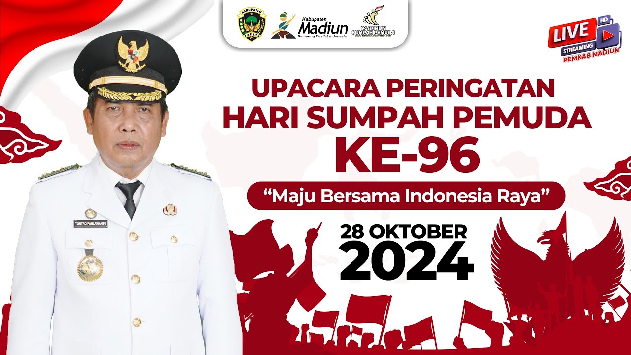 🔴 LIVE | UPACARA PERINGATAN HARI SUMPAH PEMUDA KE-96 PEMERINTAH KABUPATEN MADIUN TAHUN 2024