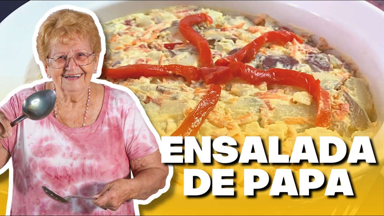 ABUELA HIZO UNA ENSALADA DE PAPA AL ESTILO TRADICIONAL