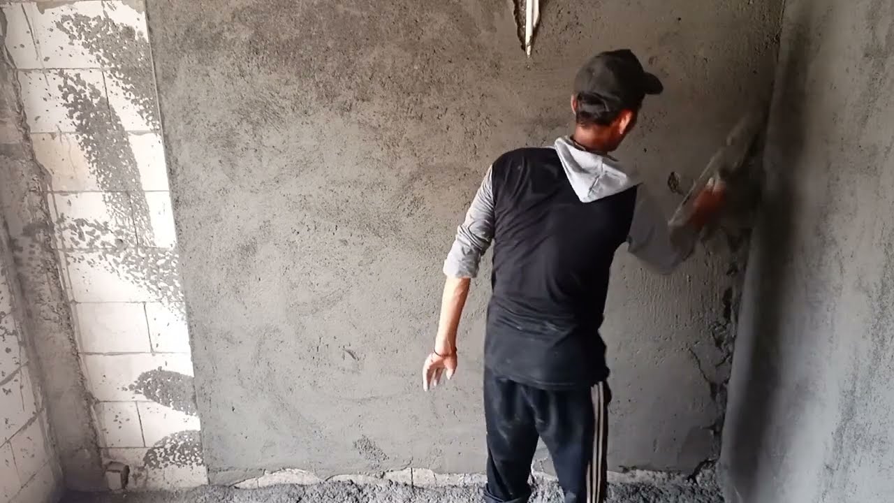Tutorial plaster bata hebel / ringan dengan kepalanya besi beton 10