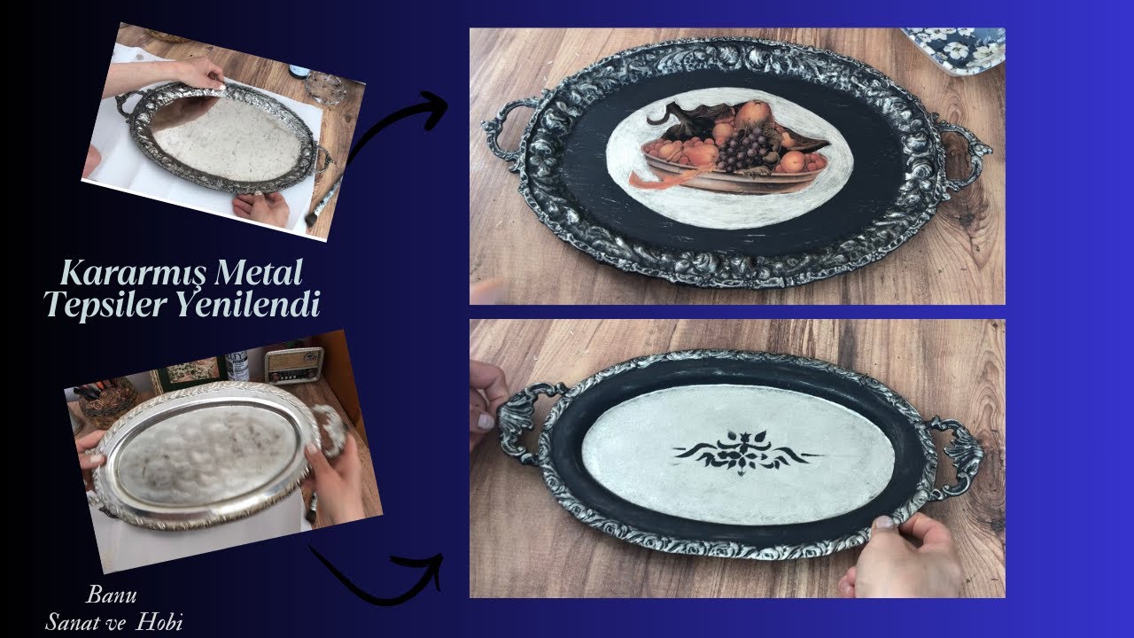 Metal Tepsi Boyama |İki DIY Fikri #kendinyap #tepsi boyama