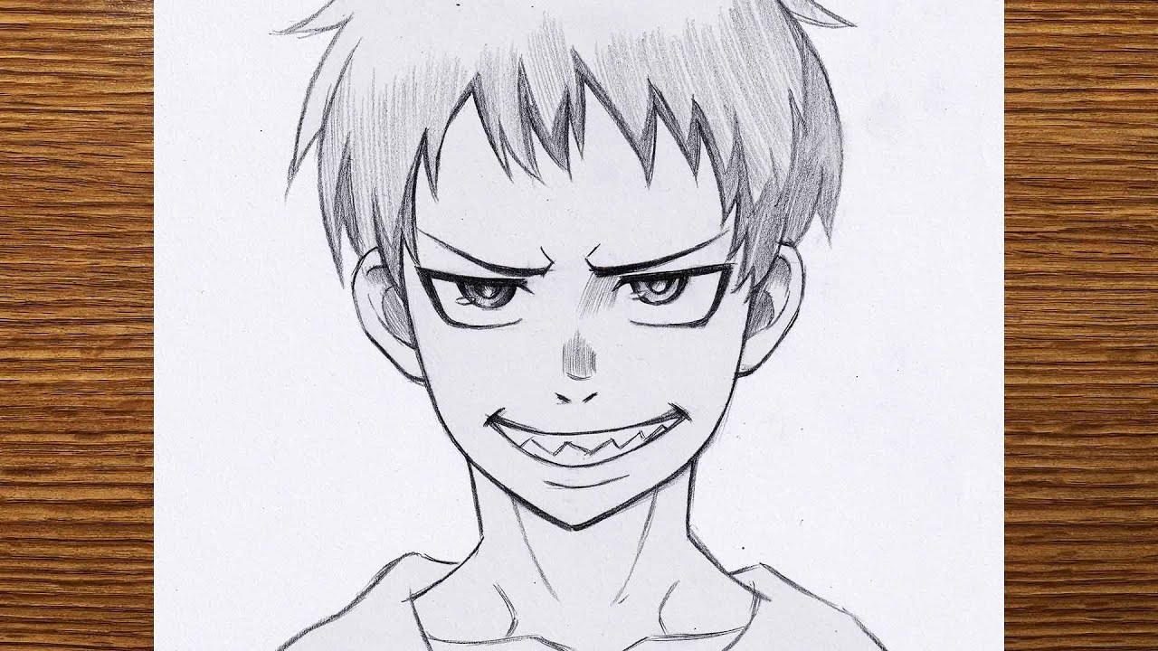 How to draw Shinra from Fire Force | Shinra drawing step by step | Tutorial