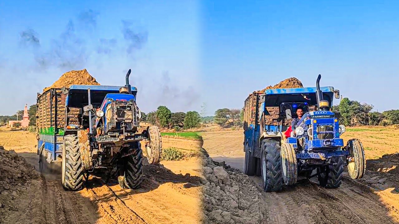 दो सगे भाइयों की टक्कर में कौन सा है बेस्ट FARMTRAC 60 VS POWERTRAC EURO 55 FULL LODING TROLLY