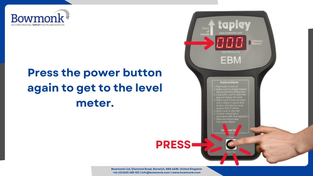 How to use our Tapley EBM brake tester