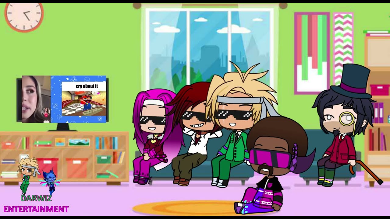 Jarvis and The Company React To Mario Reacts To Funny Tik Toks (Gacha Club)