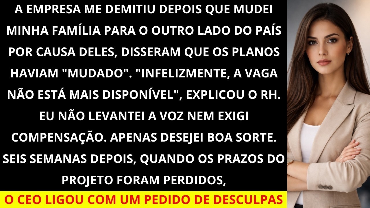 A empresa me demitiu depois que eu mudei minha família de cidade por causa deles, alegando que sr