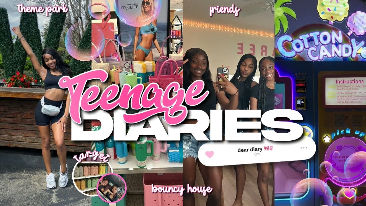 TEENAGE DIARIES 003 🎀 | theme park, target, giant bouncy house, friends, + more!