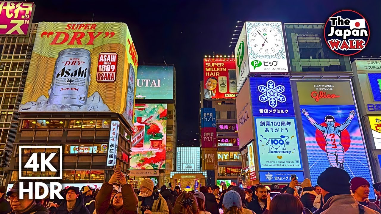 Dotonbori Night Walk – Osaka’s Most Famous Area | Japan | 4K HDR