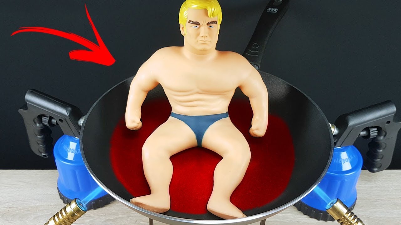 EXPERIMENT Glowing 1000 degree PAN vs STRETCH ARMSTRONG