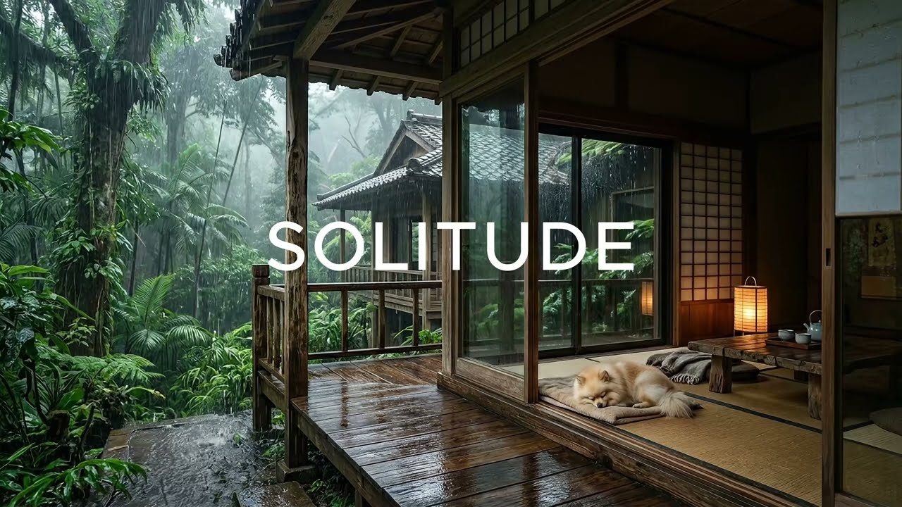 The Loneliest Night in a Zen Forest House 🌿 Peaceful Acoustic Guitar [3 HOURS]