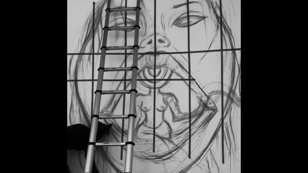 Drawing asmr ( no music, no talking ) Mural Portrait by Cee Vu 