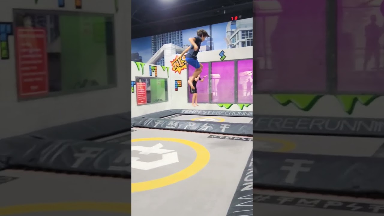 double backflip on trampoline #flips #shorts