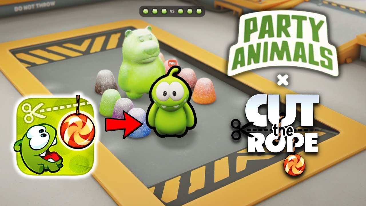 Party Animals x Cut the Rope Collab | Om Nom Skin Showcase and Gameplay
