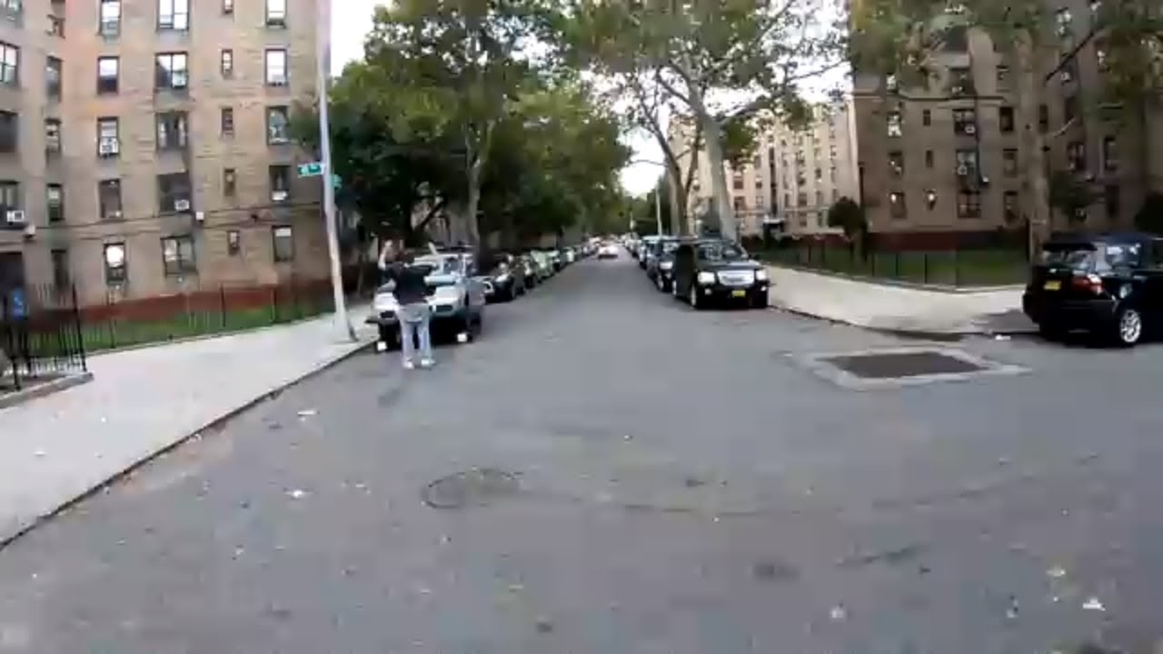Cycling through NYC neighborhoods Queensbridge and Ravenswood in Long Island City, Queens