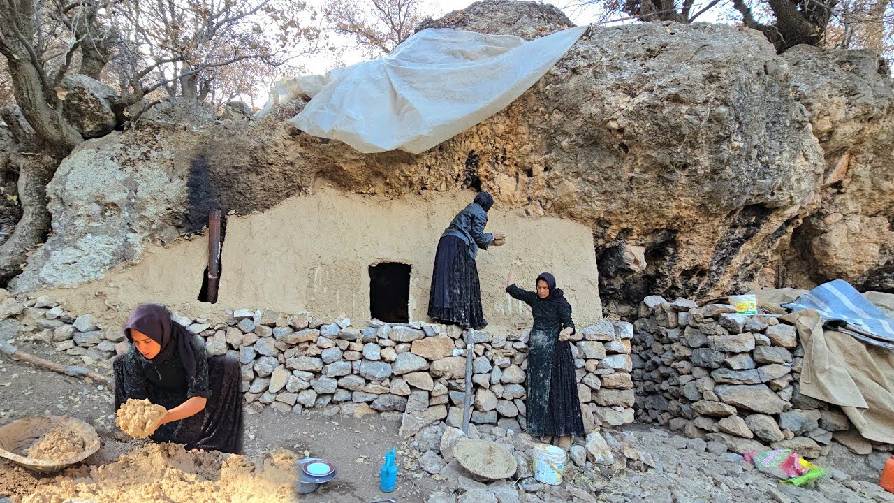 How Do Nomadic Women Create a Safe Home in a Cave? 🏔️🏠 | Hard Life in the Mountains