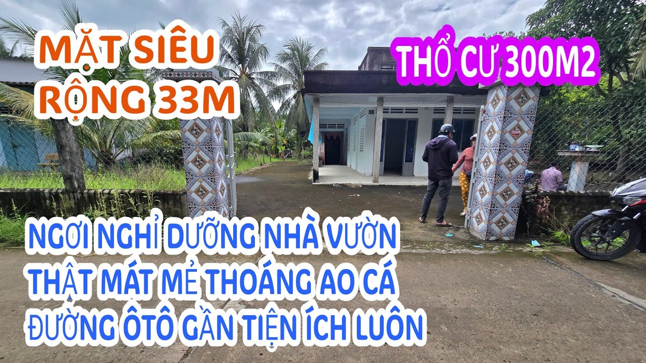 MS:25366 Khu nghỉ dưỡng nhà vườn thổ cư 300m2 - Đường xe 16 chỗ tới sân mặt tiền 33m. 