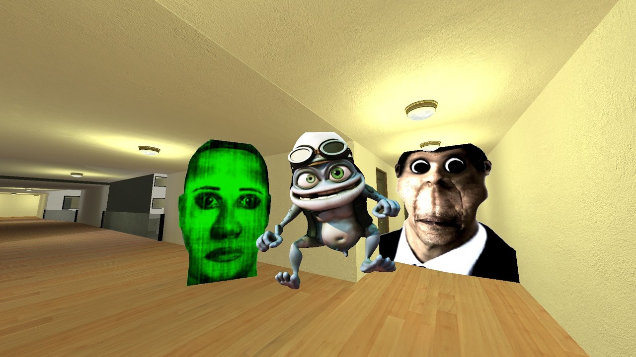 MY NAME IS CRAZY FROG SELENE GREEN AND WHITE OBUNGA LIMINAL HOTEL GMOD #playongmod #gmod #nextbot
