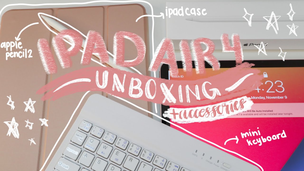 ✨ ipad air 4 (Rosegold) unboxing 📦 | + apple pencil and accessories