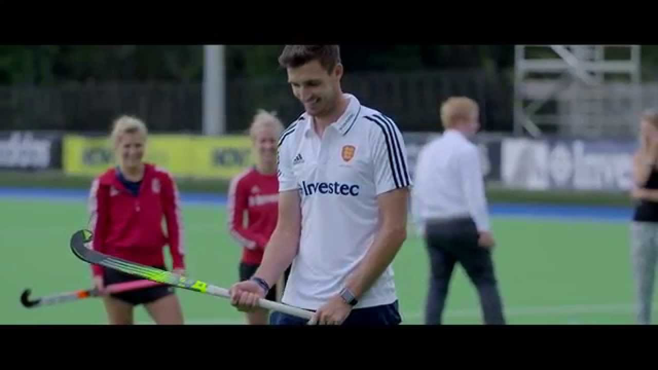 England cricketers Stuart Broad and Steven Finn meet England Hockey