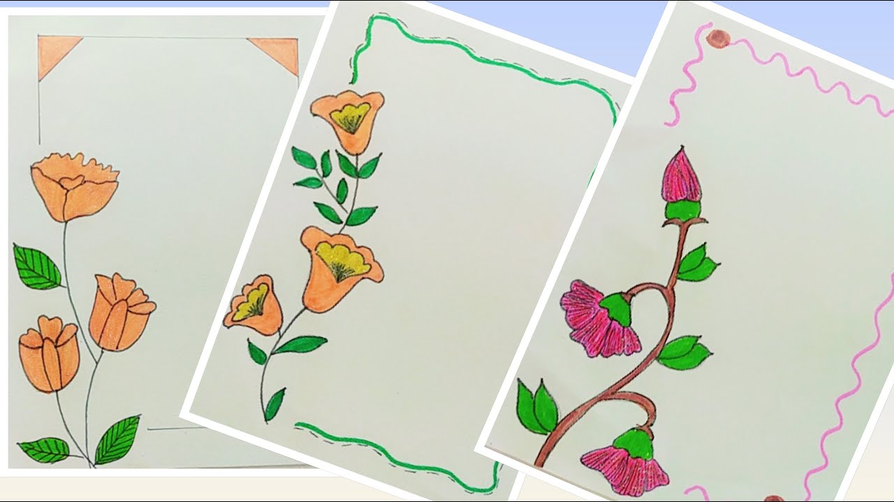 top most 3 beautiful border designs for project | 3 top most beautiful front page ideas for project